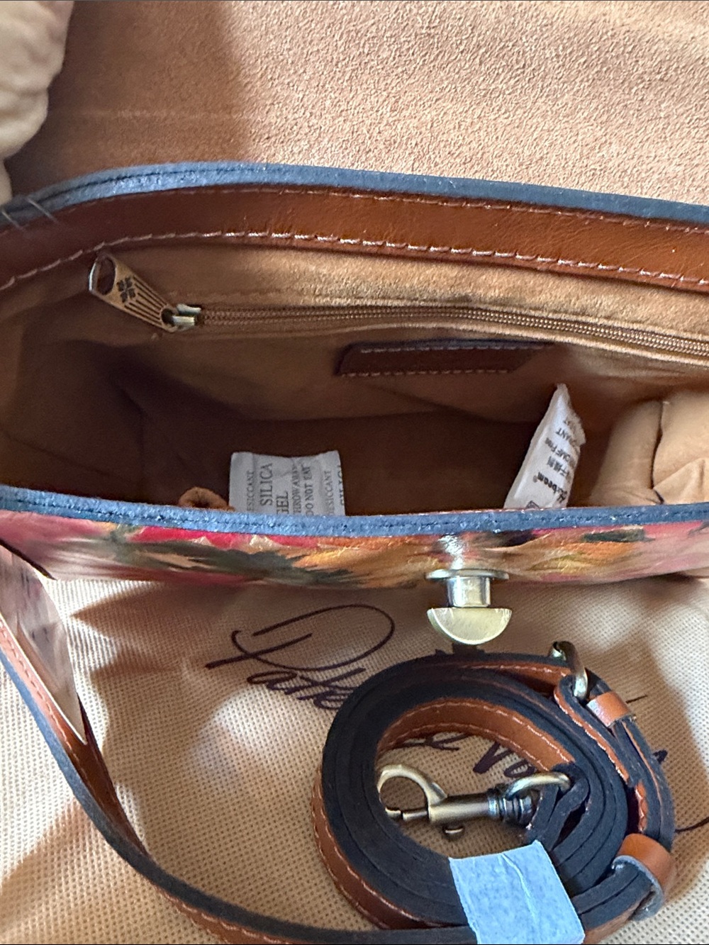 Patricia Nash Multicolor Floral Leather Crossbody with Matching Clutch me - Picture 5 of 12